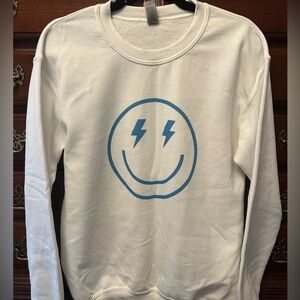 smiley face sweatshirt from Etsy